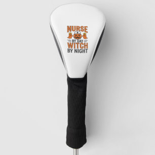 Halloween-Krankenschwester Hexe bei Nacht Vintage- Golf Headcover