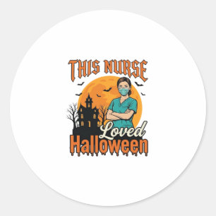 Halloween-Krankenschwester mochte Halloween Vintag Runder Aufkleber