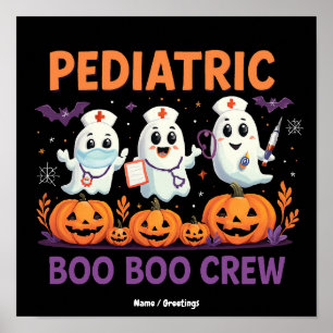 Halloween-Krankenschwester Pädiatrie Boo Boo Crew Poster