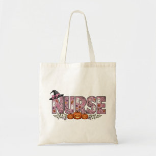 Halloween-Krankenschwester Pink Ribbon Design Tragetasche