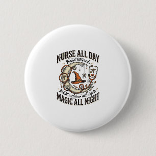 Halloween-Krankenschwester-Shirt Hexenmedizinische Button