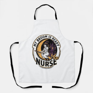 Halloween-Krankenschwester-Shirt Vintage-Hexenbese Schürze