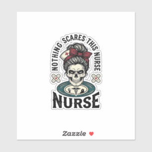 Halloween-Krankenschwester-Shirt Vintage-Totenkopf Aufkleber