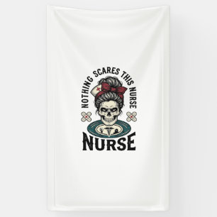 Halloween-Krankenschwester-Shirt Vintage-Totenkopf Banner