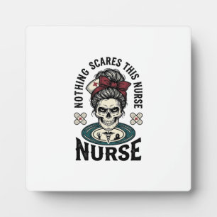 Halloween-Krankenschwester-Shirt Vintage-Totenkopf Fotoplatte