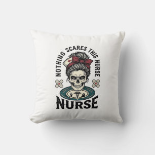 Halloween-Krankenschwester-Shirt Vintage-Totenkopf Kissen