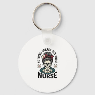 Halloween-Krankenschwester-Shirt Vintage-Totenkopf Schlüsselanhänger