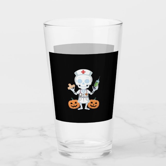Halloween Krankenschwester Skelett Essential T-Shi Glas (Vorderseite)
