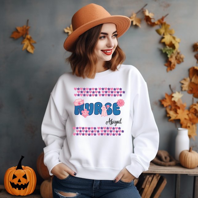 Halloween Krankenschwester Sweatshirt mit Namen (Von Creator hochgeladen)