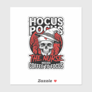Halloween Krankenschwester Totenkopf Kaffee Fokus Aufkleber