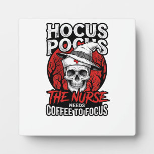 Halloween Krankenschwester Totenkopf Kaffee Fokus  Fotoplatte