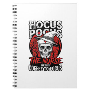 Halloween Krankenschwester Totenkopf Kaffee Fokus Notizblock