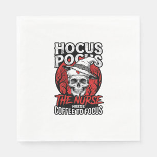 Halloween Krankenschwester Totenkopf Kaffee Fokus  Serviette