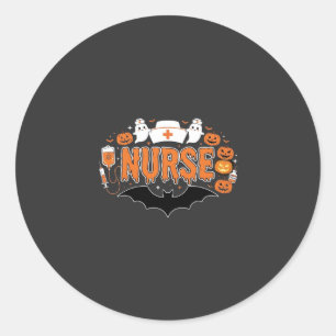 Halloween-Krankenschwester tropfender Kürbis-Geist Runder Aufkleber