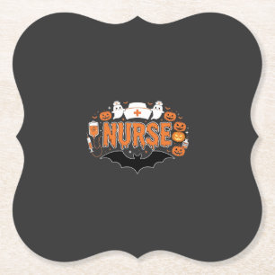 Halloween-Krankenschwester tropfender Kürbis-Geist Untersetzer