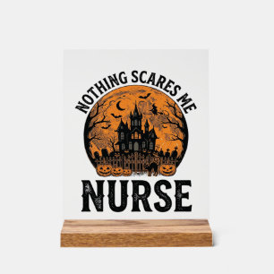 Halloween-Krankenschwester Vintage Grusel Mond Des Acrylschild