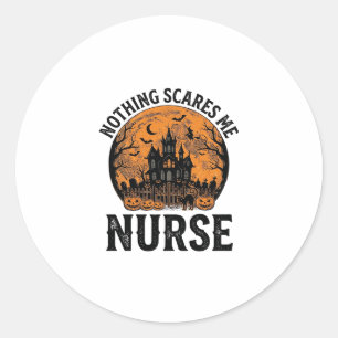 Halloween-Krankenschwester Vintage Gruseliger Mond Runder Aufkleber
