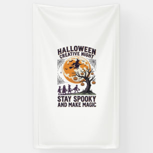 Halloween Kreativ-Shirt Vintage Gruseliger Mond Ku Banner