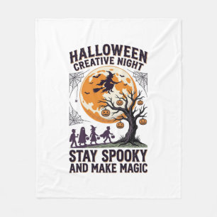 Halloween Kreativ-Shirt Vintage Gruseliger Mond Ku Fleecedecke