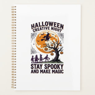 Halloween Kreativ-Shirt Vintage Gruseliger Mond Ku Planer