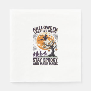 Halloween Kreativ-Shirt Vintage Gruseliger Mond Ku Serviette
