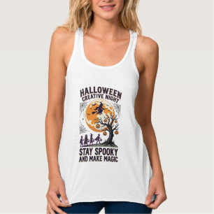 Halloween Kreativ-Shirt Vintage Gruseliger Mond Ku Tank Top