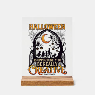 Halloween Kreative Kinder Silhouette Halbmond W Acrylschild