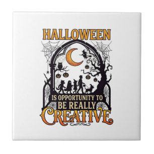 Halloween Kreative Kinder Silhouette Halbmond W Fliese
