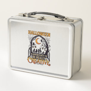 Halloween Kreative Kinder Silhouette Halbmond W Metall Brotdose