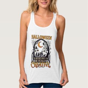 Halloween Kreative Kinder Silhouette Halbmond W Tank Top