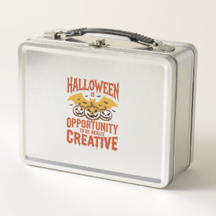 Halloween Kreativer Kürbis Fledermaus Vintage Vekt Metall Brotdose