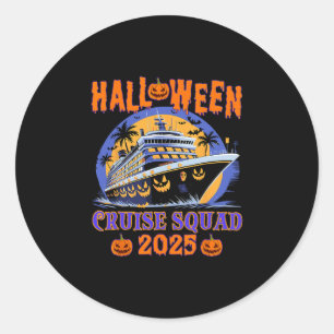 Halloween Kreuzfahrt Squad 2025 Gruseliger Kürbis  Runder Aufkleber