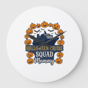 Halloween Kreuzfahrt Squad Mutter Schiff Kürbisse Große Wanduhr