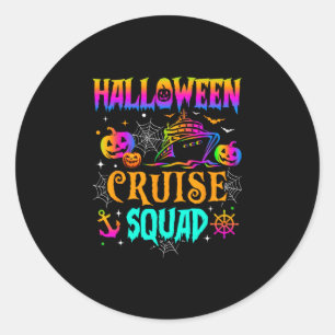 Halloween Kreuzfahrt-Team 2025 Schiff Urlaub Famil Runder Aufkleber