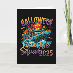 Halloween Kreuzfahrt-Team 2025 Urlaub passende Fam Karte