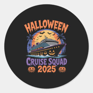 Halloween Kreuzfahrt-Truppe 2025 Gruselige Urlaubs Runder Aufkleber
