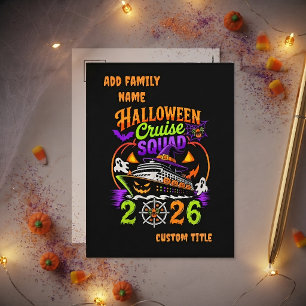 Halloween Kreuzfahrt-Truppe 2026 passende Kreuzfah Feiertagspostkarte