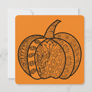 Halloween Kritzeleien Boho Mandala Kürbisse Herbst Feiertagskarte