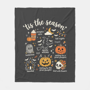 Halloween-Kritzeleien Die Zeit ist da Hexen-Design Fleecedecke