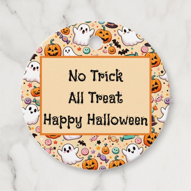Halloween-Kritzeleien Geschenkanhänger (Vorderseite)