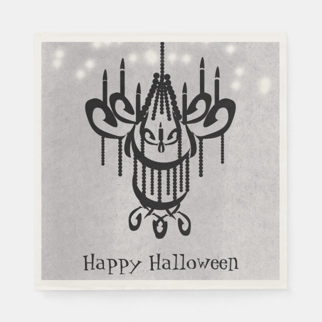 Halloween Kronleuchter und Lights Greystone Serviette (Vorderseite)