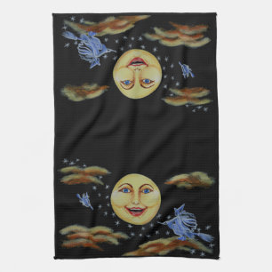 Halloween, Küche, Tuch, Mond, Hexen, Sterne Geschirrtuch