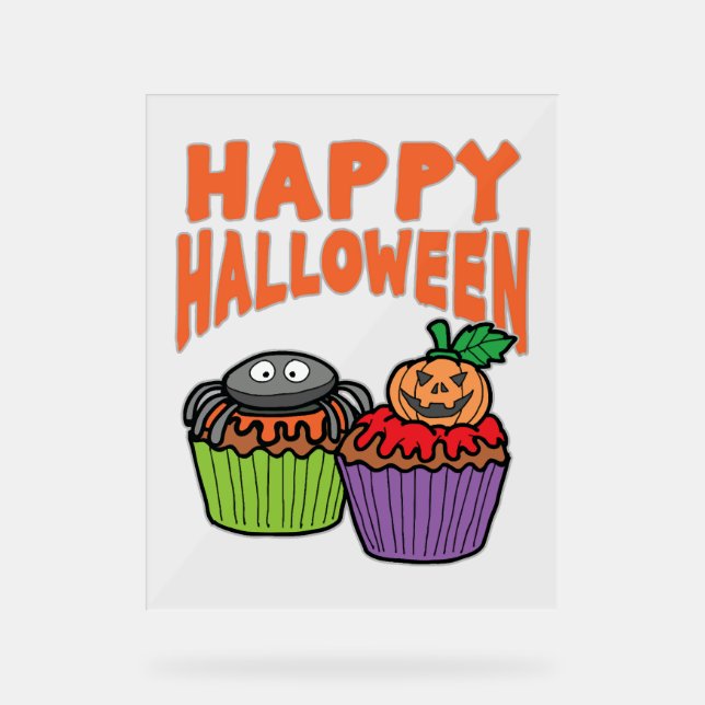Halloween-Kuchen Acrylschild (Vorderseite)