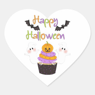 Halloween-Kuchen-Zeichen Herz-Aufkleber