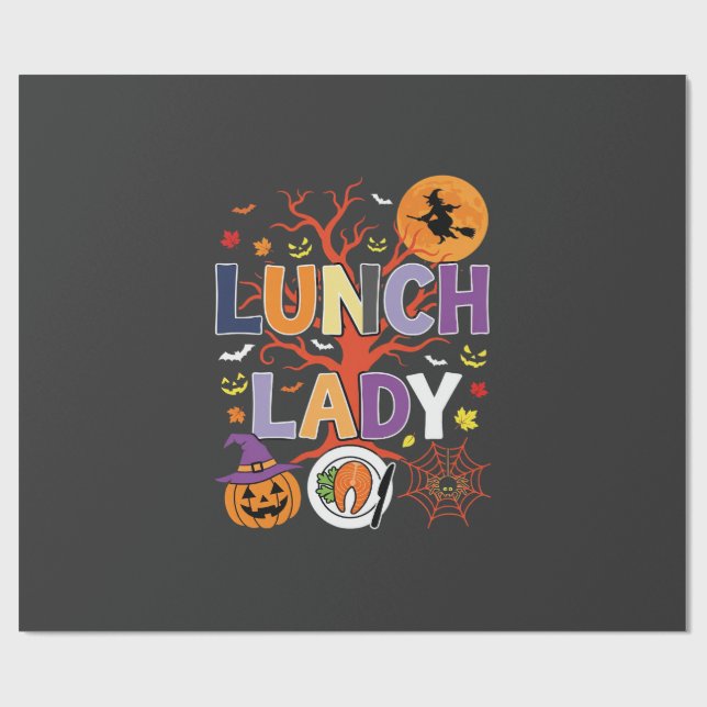 Halloween Küchenhexe Vektor Geschenkpapier (Flach)