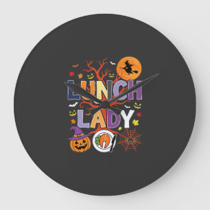 Halloween Küchenhexe Vektor Große Wanduhr