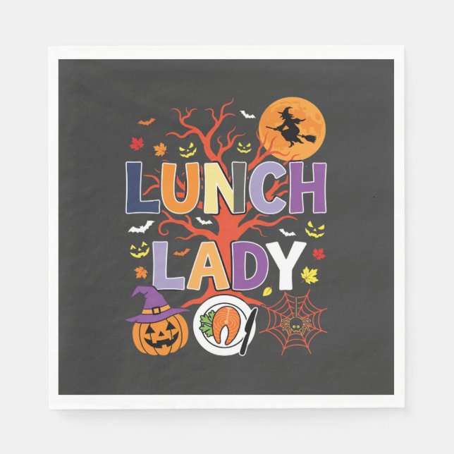 Halloween Küchenhexe Vektor Serviette (Vorderseite)