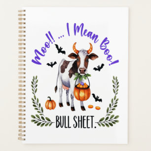 Halloween-Kuh-Bullen-Blatt Planer