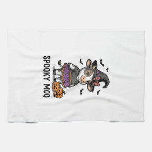 Halloween-Kuh-Shirt Süße Hexe Kalb Gravur Kunst Geschirrtuch