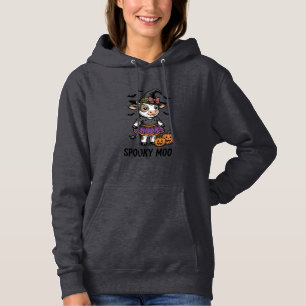 Halloween-Kuh-Shirt Süße Hexe Kalb Gravur Kunst Hoodie